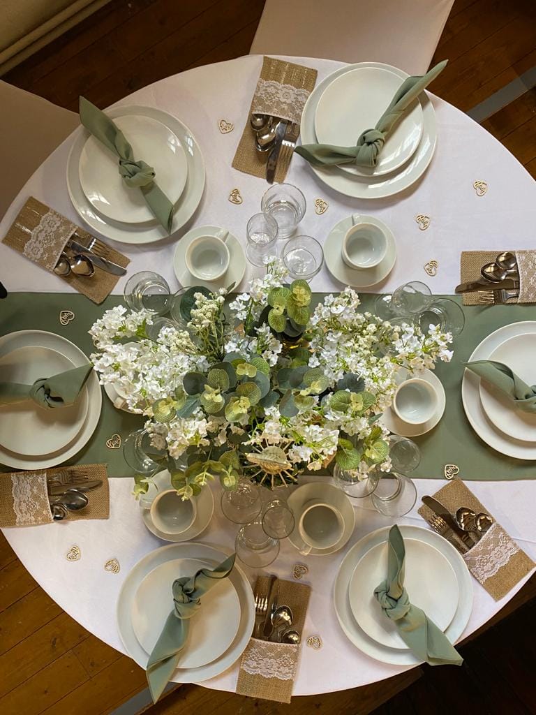 Table dressed for a wedding at Waddesdon Hall