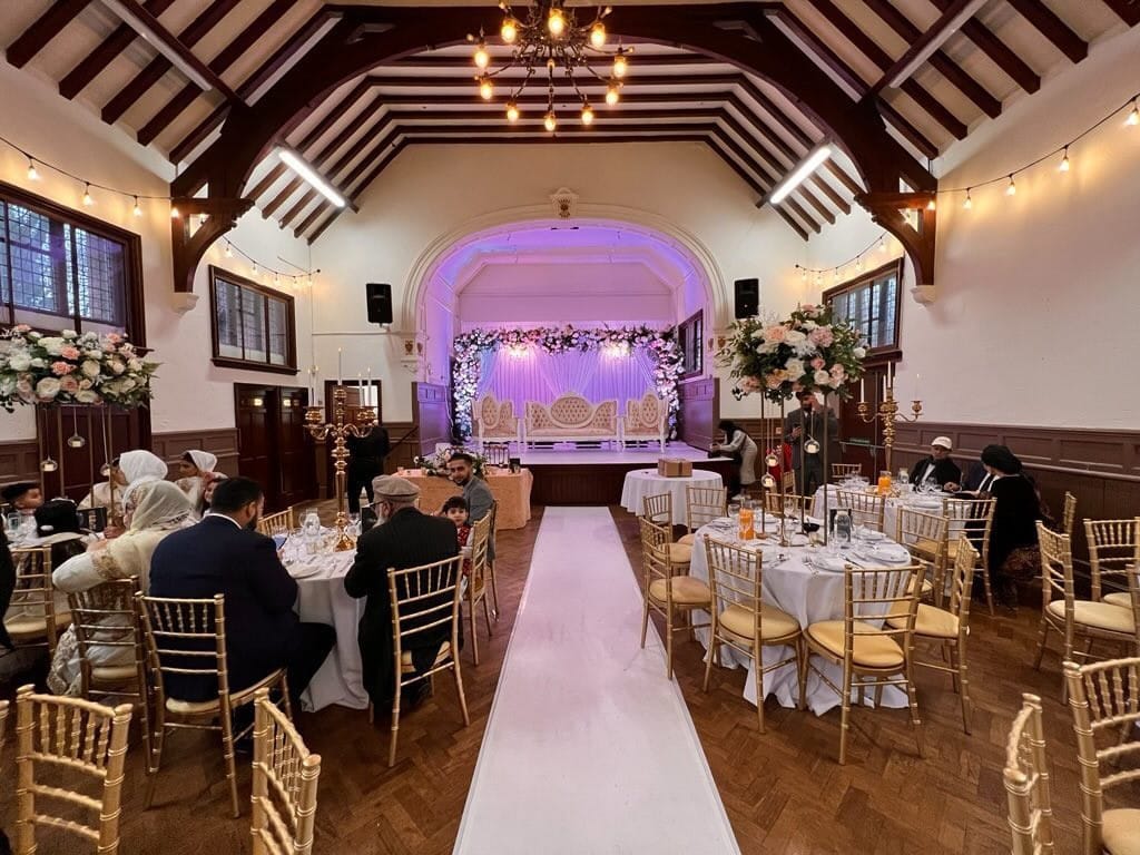 Hall dressed for Asian wedding